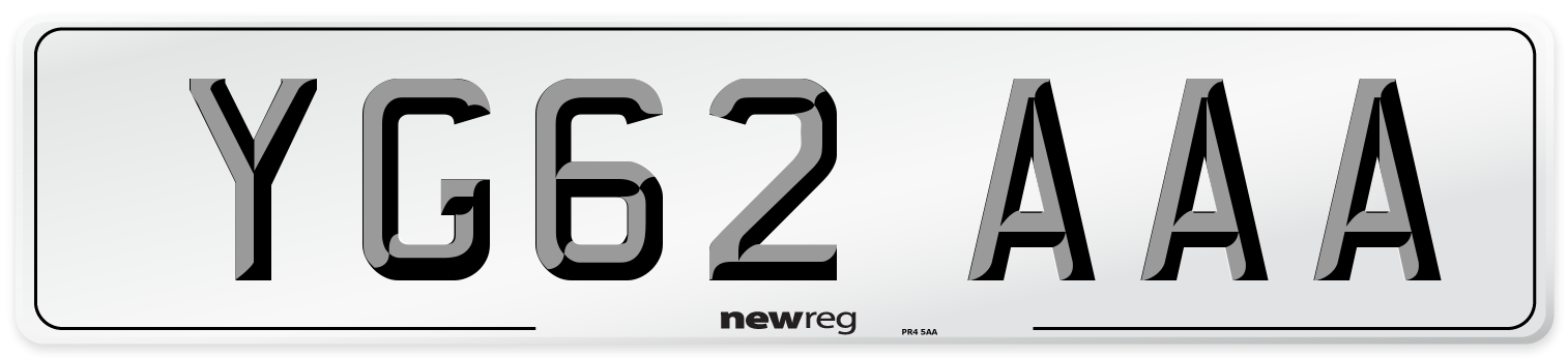 YG62 AAA Number Plate from New Reg